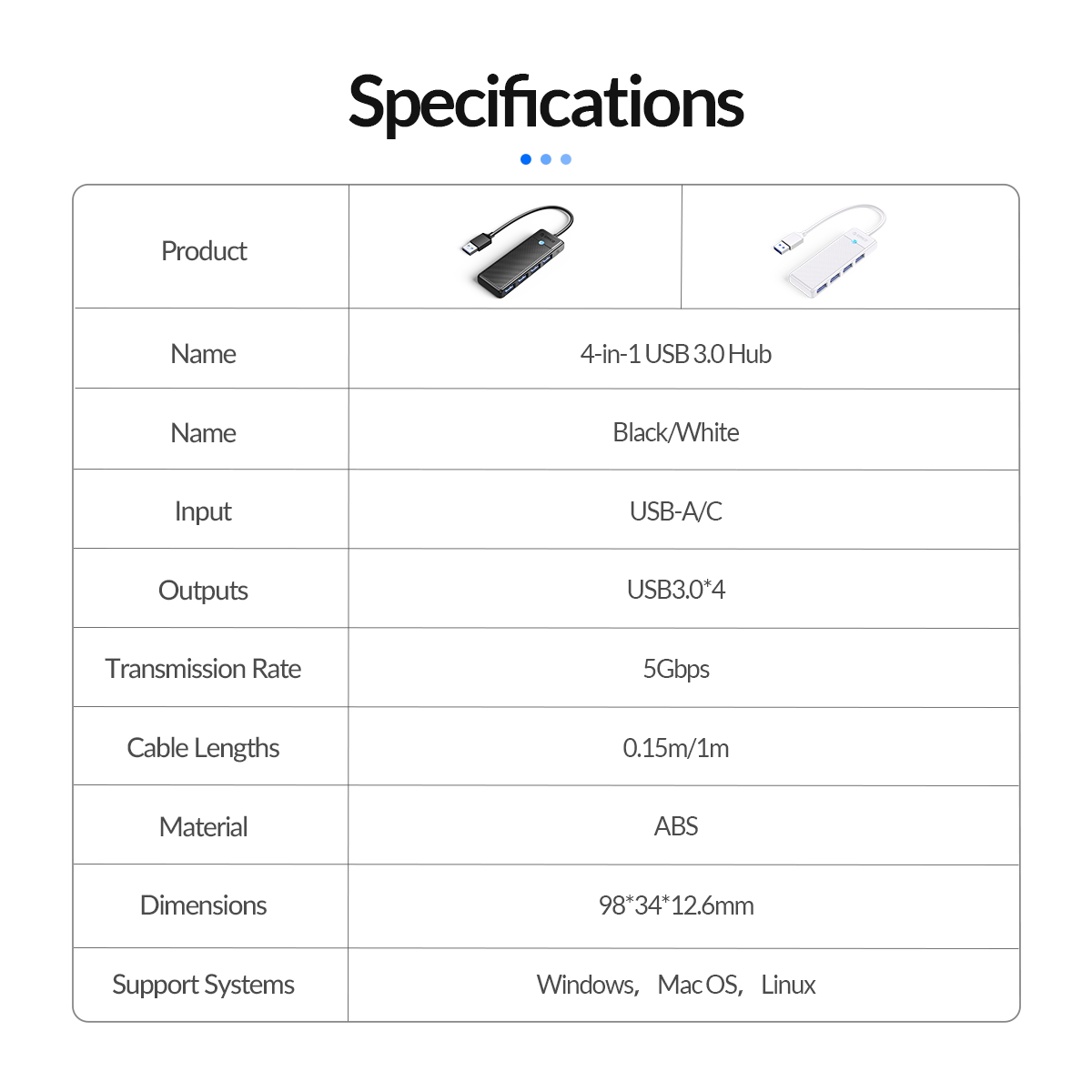 Orico-4-in-1-USB30-Hub-Docking-Station-USB-Adapter-mit-USB304-fuumlr-PC-Laptop-Computer-Matebook-Mac-1998683-12